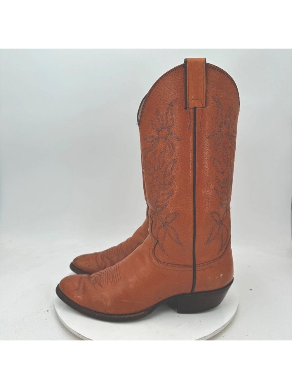 Justin Men Size 8.5D J5412 Brown Chestnut Leather Cowboy Western Boot